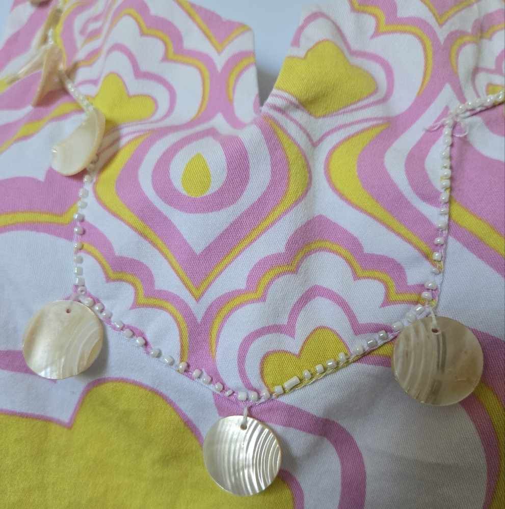 Joyous & Free Mod 60s Inspired retro beaded neck mini dress - Picture 8 of 12